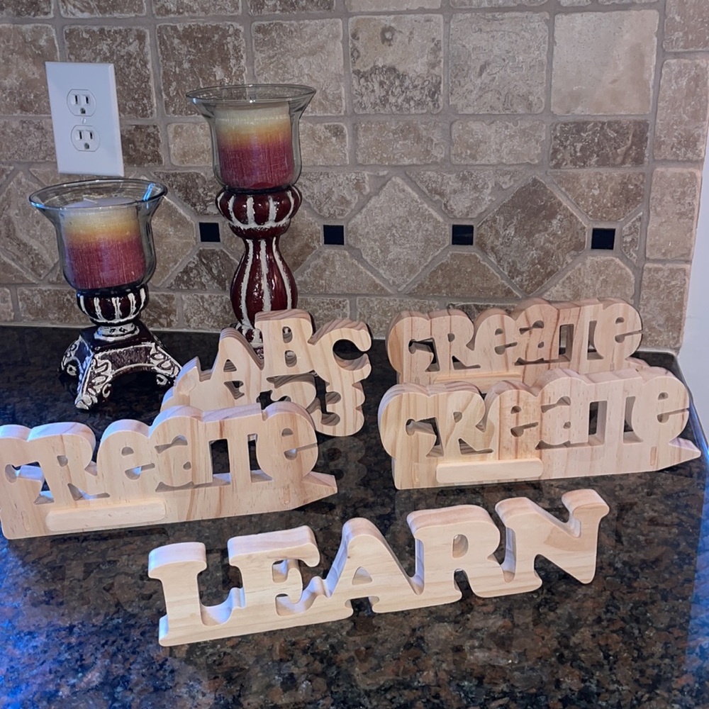 NEW Natural Wood Standing Signs for Classroom